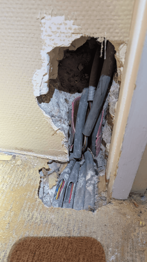 Démontage des anciennes gaines